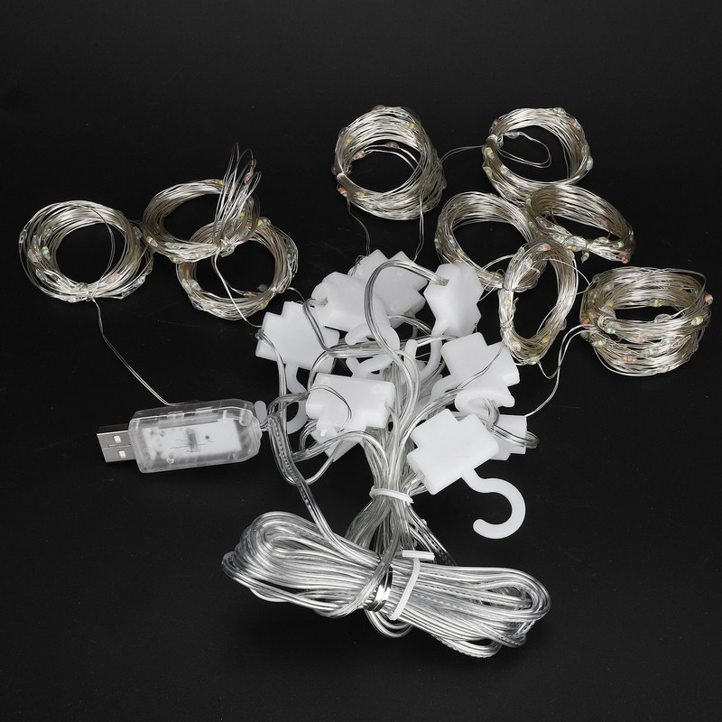 3x3 m Copper USB Wire Curtain Light String for Home