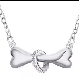 Q Custom Designs Infinity Dog Bone Pendant Necklace with poem