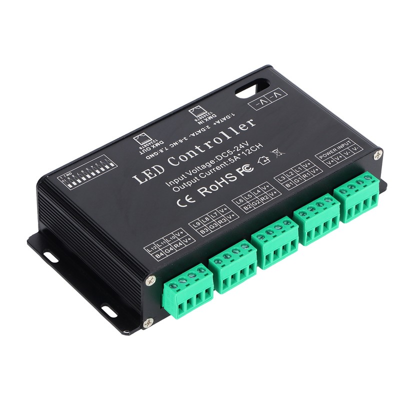 12 Channel DMX Constant Decoder RGB LED Light Strip Controller
