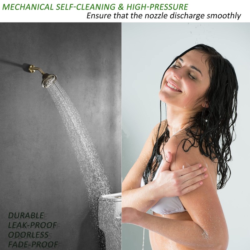 Rainovo 6 Spray Settings High Pressure Shower Head 5" Rain