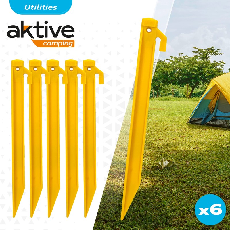 Aktive 52998 - Pack of 6 Plastic Tent Pegs |