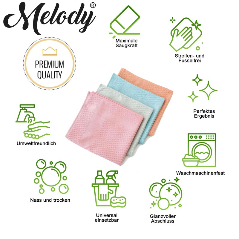 Melody® Bez Bezler Cleaning Cloths Microfibre Streak-Free for High Gloss