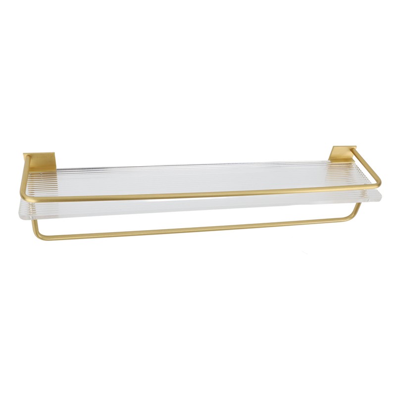 50cm Shower Caddy Wall Mount Shelf with Towel Hanger Acrylic