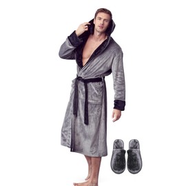 Luxurious Plush Bathrobe - Men's Robes with Hood - Comfortable Spa Gifts