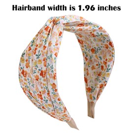 Petunny 6Pcs Floral Pattern Knotted Wide Headbands,Knotted Floral Hairband Non Slip Floral Headbands Suiatble for Women Hair Accessories(Random Color)