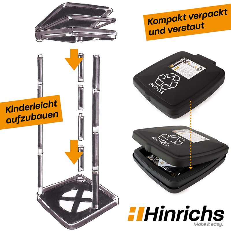 Hinrichs Garbage Bag Holder - with Cover and Clamp Ring