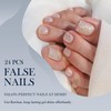 24Pcs False Toenails Short Square Shimmering Nude Press on Nails