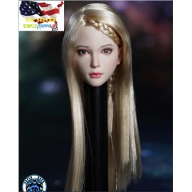 SuperDuck 1/6 female head sculpt Blonde hair for Phicen hot toys 12" figure SDH028D USA