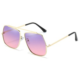 SODQW Oversized Square Sunglasses for Women Trendy Big Large Gold Metal Frame Sun Glasses 2025 Fashion Ladies Shades