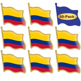 12/Pcs Colombia Flag Lapel Pins Bulk - Metal Colombian National Lapel Pin Badge Souvenir
