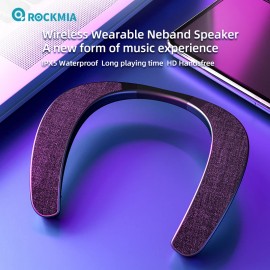 Rockmia EBS-905 Wearable Neckband Speaker Bluetooth 5.4 Portable Wireless Audio Music Player Hands Free Neckband Music Playercolor: Black