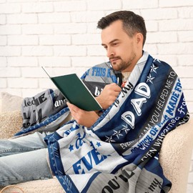Dad Gifts from Daughter Son, Dad Birthday Gifts, Birthday Gifts for Dad, Daddy Birthday Gifts, Gifts for Dad Who Wants Nothing, Presents for Dad on Birthday Father's Day Christmas, Blanket 150x130CM