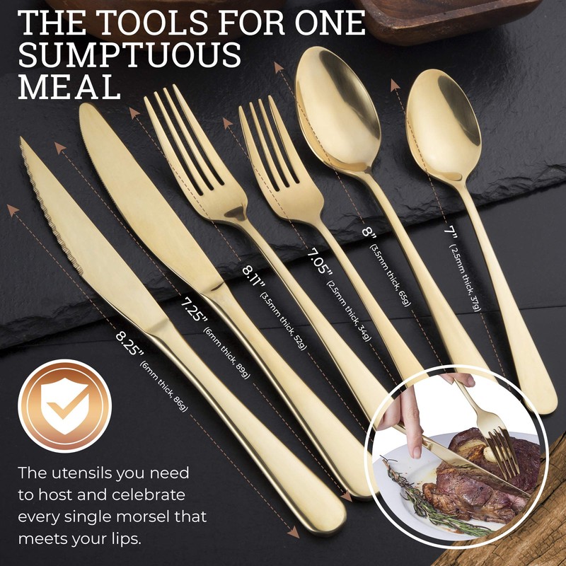 EVOLVE 18/8 Stainless Steel Silverware Set for 4 - Complete