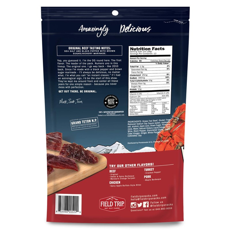 Field Trip Beef Jerky, Gluten Free Jerky, Low Carb, Healthy