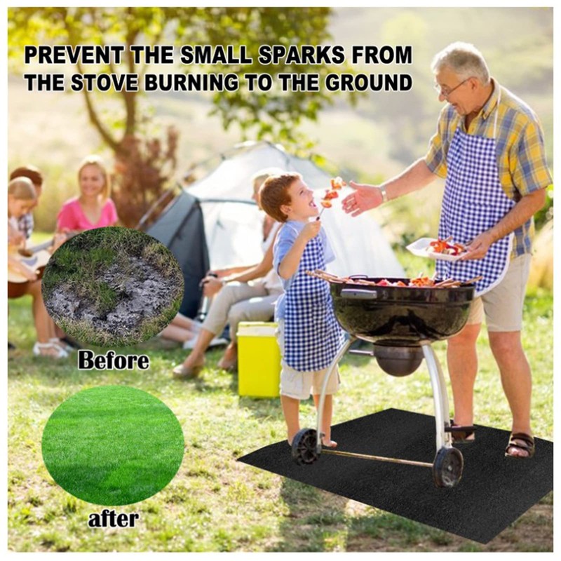 Fire Pit Mat Heat Proof Rectangle Mat for Outdoor Patio