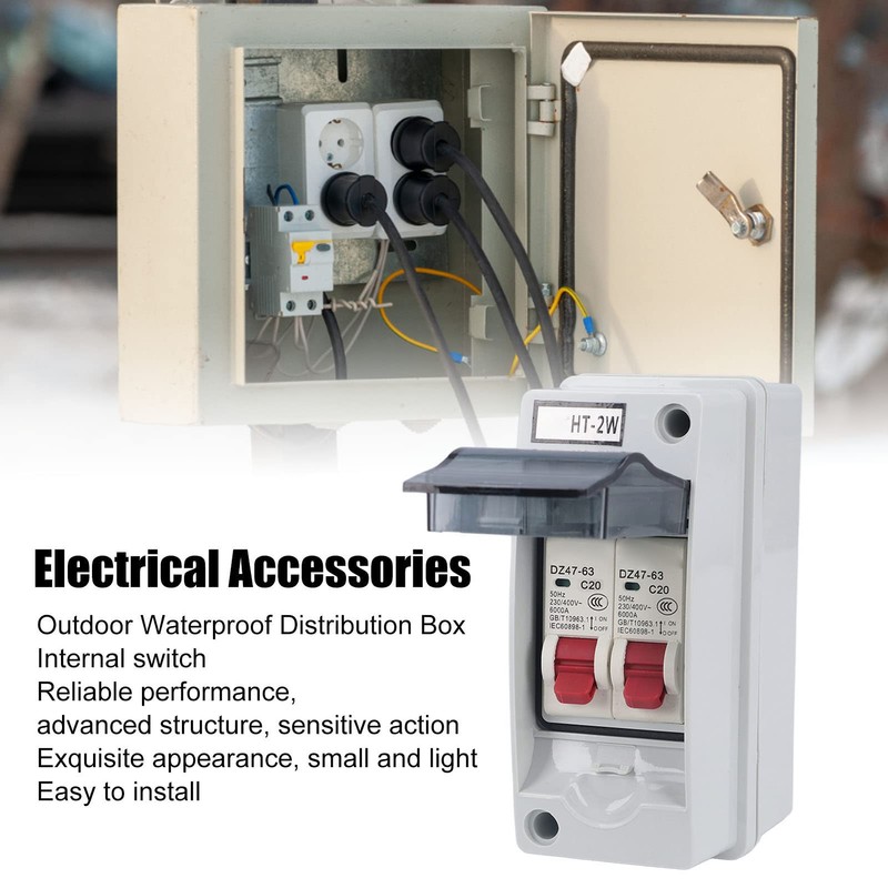 MCB C Type 2 Way Circuit Breaker Box 230V 400V