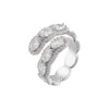 Kokoma Multi-Color CZ Open Statement Band Ring for Women Crystal