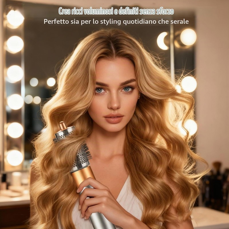 Cyberwork Spazzola volumizzante grande rotonda aggiornata, compatibile con styler ad