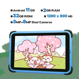 CWOWDEFU 8 HD Kids Pro Tablet 8 Inch Android 11 Tablet Children's Tablet WiFi 32GB Tablets for Child Toddler Learning Tabletas with Stylus Pen (Blue)