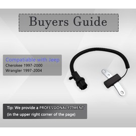 HiSport Crankshaft Position Sensor (Crank Sensor) - CPS Compatible with Jeep Dodge Wrangler Cherokee Dakota TJ 2.5L 4.0L 1997-2004 Replace SU3026 56041819AA 56041820AA 56027865AB