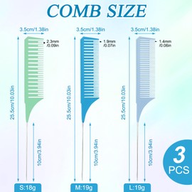 MHDUYEG 3 Pieces Highlight Comb 3 Colour Hair Highlight Comb Handle Comb Needle Handle Hairdressing Comb Professional Antistatic Highlight Comb for Hair Mottling and Dyeing Styling