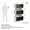 NTENSE Shadow Gaming Storage Unit Bookcase, White and Matte Black