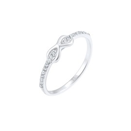 Elli Women's Infinity Ring with Crystals in 925 Sterling Silver, Facet cut, Crystal