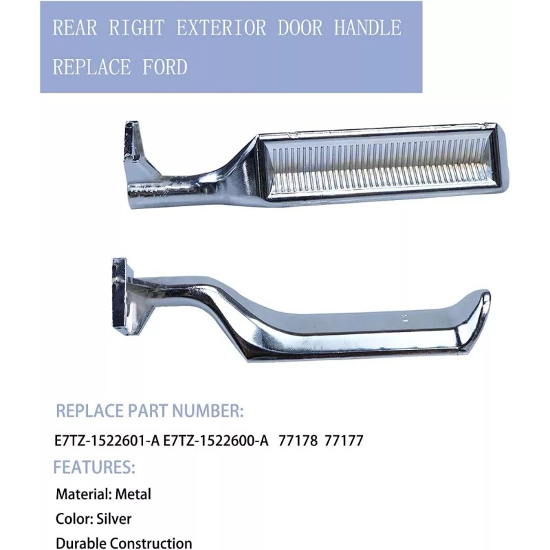 Slaction Pair LH & RH Interior Door Handle Heavy Chrome