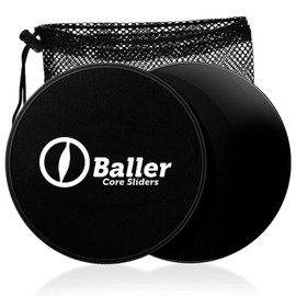 Core Slider by Baller - Double Sided Gliding Discs for Abdominal Exercises - Home Gym Ultimate Core Trainer- Carpet and Hard Floors