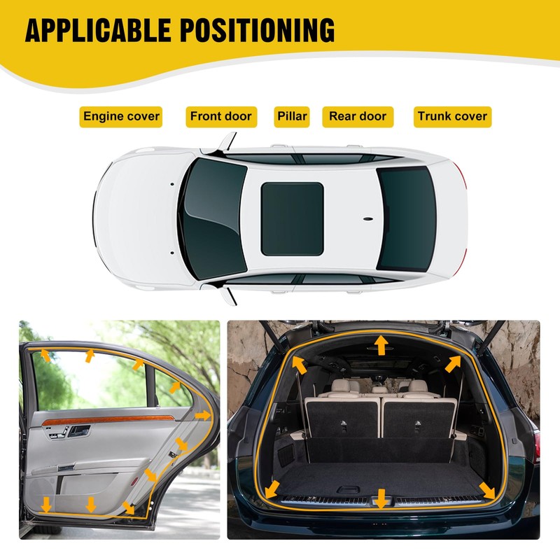 52.5Ft Car Door Seal Strip Car Weather Stripping Double Layer