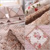 VIVILINEN Queen Size Light Pink Floral Patchwork Quilt Set 3-PieceReversible