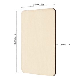ZEONHAK 120 PCS 1/8 x 2 x 3 Inch Unfinished Wood Rectangles, Blank Natural Poplar Wood, Rectangle Wooden Slices, Wood Tiles for Crafts, DIY Decorations, Coasters