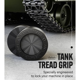 Anti Vibration Pads for Washing Machine - 4 XL Pads with Tank Tread Grip + Level - Washer Dryer Pedestals Fits All Machines - Noise Dampening, Protects Laundry Room Floor - Washing Machine Support