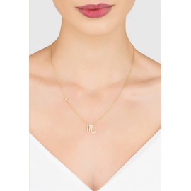 LATELITA Zodiac Scorpio Pendant Necklace 18ct Gold Plated Sterling Silver Lab Created Round Cubic Zirconia White Gold Zodiac & Astrology
