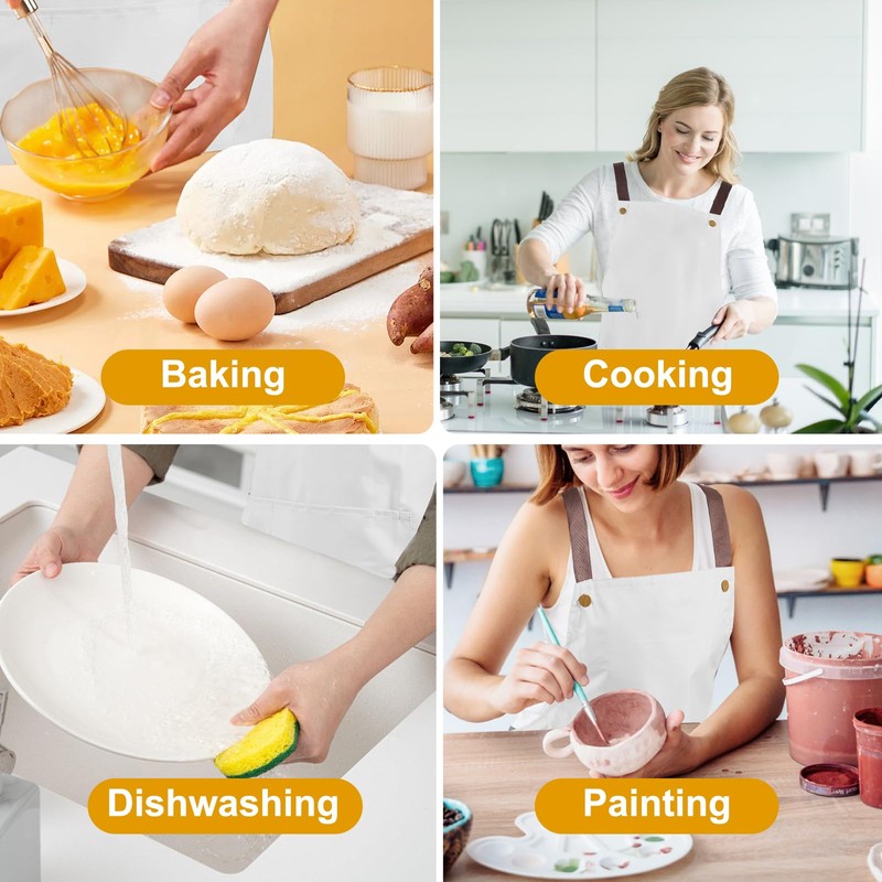 APRONPANDA Waterproof Apron for Women Men, Cooking Chef Apron with