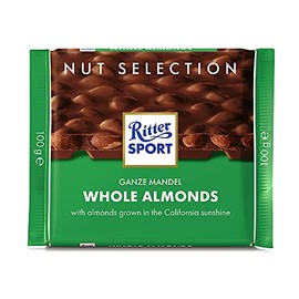 Ritter Sport Milk Chocolate with Whole Almonds 100g/3.52oz (Pack of 11)