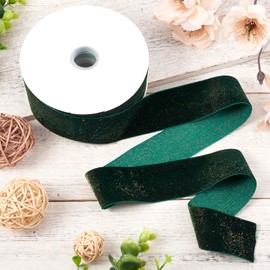 Magibead Metallic Glitter Velvet Ribbon 9 Yards 1-5/8 inch Sparkle Velvet Ribbon for Gift Wrapping Floral Bouquets Hair Bowknot Arts Home Decor(Sea Green)