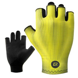 ROCKBROS Cycling Gloves Breathable Half Finger Bike Gloves Anti-Slip Mountain Road Bike Gloves for Men Women Lightweight Sports Gloves for Hiking, Running, Exercise, Outdoor Sports Yellow