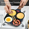 4-Cup Egg Pan Nonstick for Breakfast Brunch, Pancake Pan with