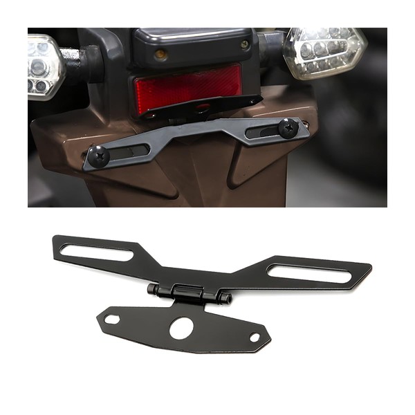 JNNJ Adjustable Motorbike Tail Light Holder, Folding License Plate, Flip