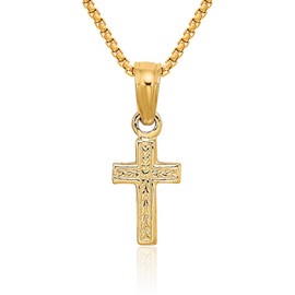 IceCarats 10K Solid Yellow Gold Latin Mexican Holy Cross Necklace Religious Chain Pendant Jesus Christ Charm 15mm x 6mm Only
