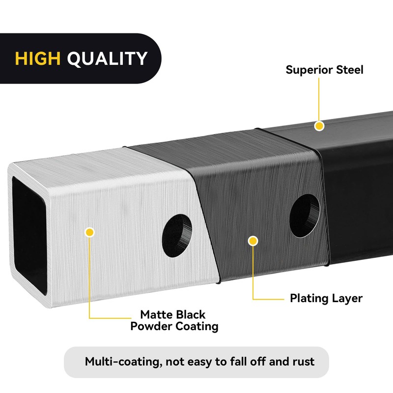 Fullwatt Folding 2" Trailer Hitch Adapter, Hitch Extender 2 Inch