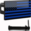 eVerHITCH USA Black Blue Flag Metal Hitch Cover Fits 2"