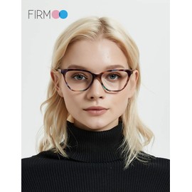 Firmoo Blue Light Filter Glasses Without Prescription Women's Oversized, Anti-Reflective Anti Blue Light Computer Glasses Square, UV400 Blue Light Protective Glasses for Screens Against Headaches,