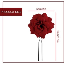 SHSHbuy Rose Flower Hairpin, Pack of 6 Hair Clips, Women, Bridal Hair Accessories, Clip On Rose Flowers, Hair Clips, U-Shape for Women, Girls, Party, Wedding