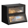 BMOSU Large Bread Box Double Layer Bamboo Bread Box for