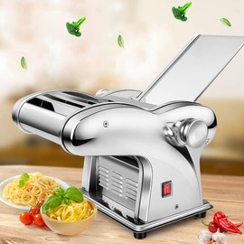 Electric Pasta Machine 2 Blades Adjustable Thickness,6-Speed Dumpling Dough Skin Noodles Pasta Maker Machine for Home Kitchen 110V 135W