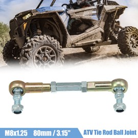 X AUTOHAUX 2pcs M8 Steering Tie Rod for 50cc 70cc 90cc 110cc 125cc ATV 80mm