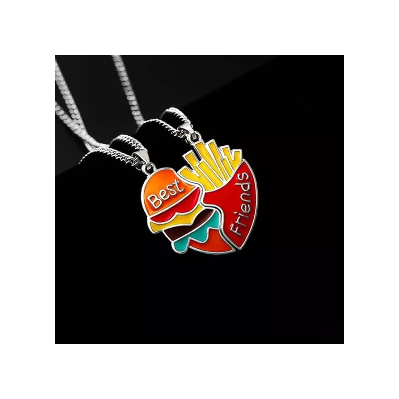 Deluxe 2x Collares Dijes Mejores Amistad Best Friends Hamburguesa