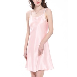 LilySilk Real Silk Nightgown for Women 19 Momme 100% Pure Silk Ladies Chemise M, Light Pink